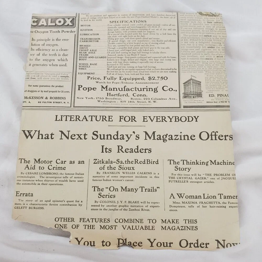 Vincent Svoboda 1906 Magazine Cut Out Mother With Swaddled Baby Ads On Reverse - Picture 9 of 13